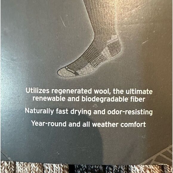 EDDIE BAUER SOCKS NWT SET OF THREE ECO WOOL CREW HEIGHT FOR MEN SHOE SIZE 6 - 12 - Picture 5 of 7